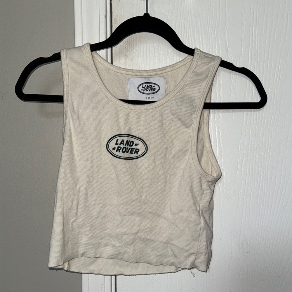 PacSun Cream Ribbed Tank Top